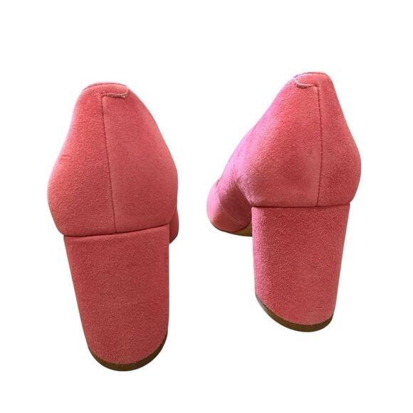 Revolve Marc Fisher Caitlin Hot Pink Slip On Suede Leather Pump Block Heels - Picture 6 of 10